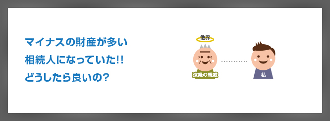 マイナスの財産が多い相続人になっていた！！どうしたら良いの？